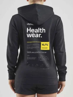 Women's Universal Healthwear Full Zip Hoody - Black