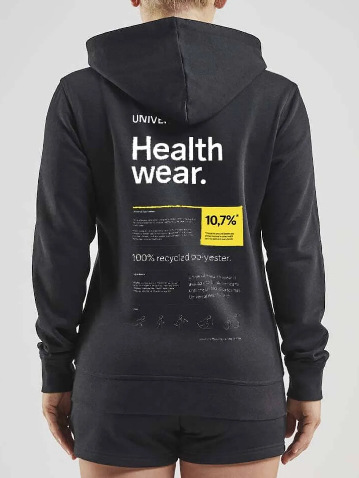 Women's Universal Healthwear Full Zip Hoody - Black